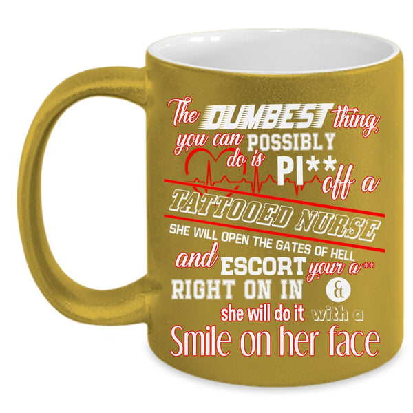 Tattooed Nurse Coffee Mug, Funny Gift For Nurse Coffee Cup