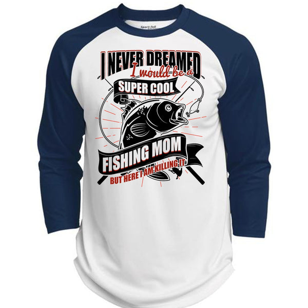 I Would Be A Cool Fishing Mom T Shirt, I Love Fishing T Shirt, Awesome T-Shirts  (Polyester Game Baseball Jersey)