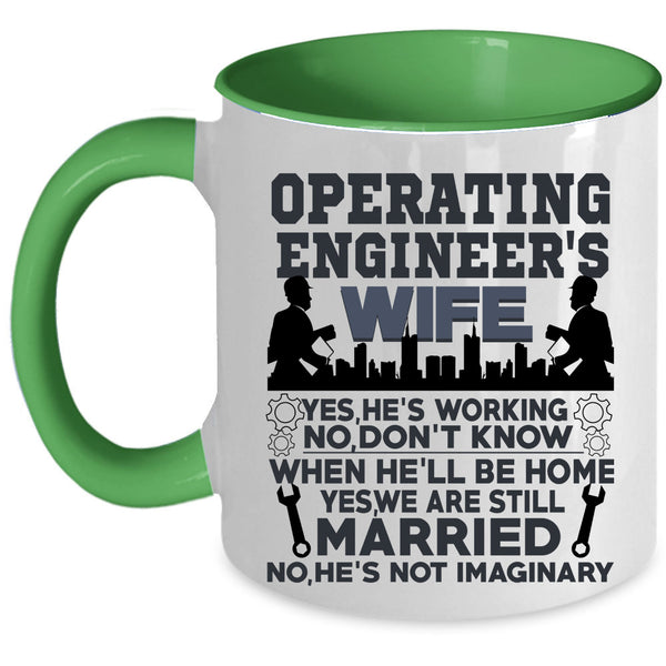 Just Married Coffee Mug, Operating Engineer's Wife Accent Mug