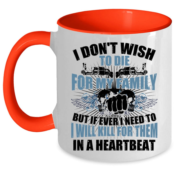 Awesome Gift For Gunner Coffee Mug, I Love My Family Accent Mug