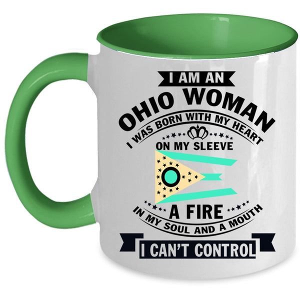 Ohio Flag Coffee Mug, I Am An Ohio Woman Accent Mug