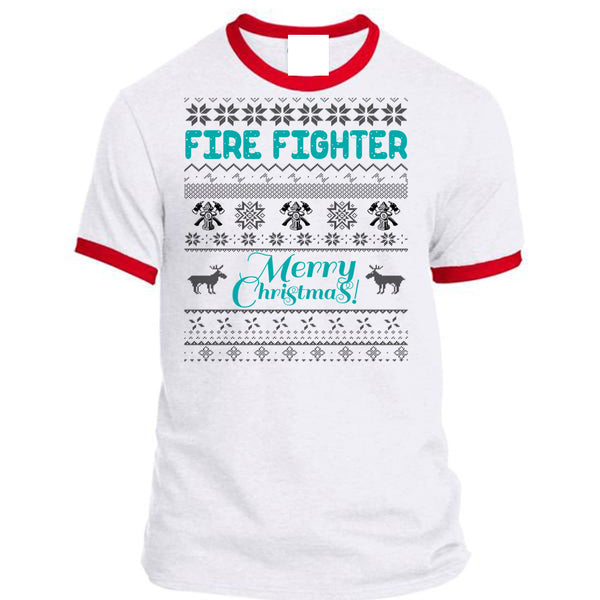 Firefighter Merry Christmas T Shirt, I Love Firefighter T Shirt, Awesome T-Shirts
