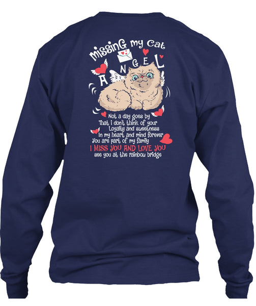 Missing My Cat Angel T Shirt, I Miss You And Love You T Shirt