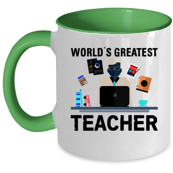 Best Teacher Ever Coffee Mug, World's Greatest Teacher Accent Mug