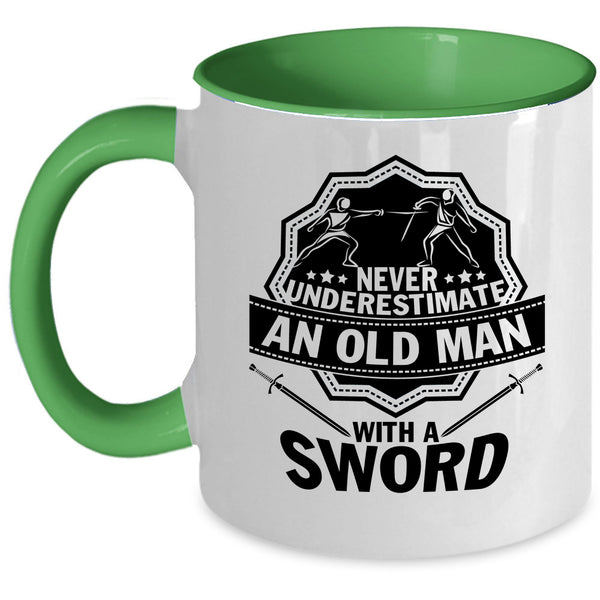 Best Grandpa Ever Coffee Mug, An Old Man With Sword Accent Mug