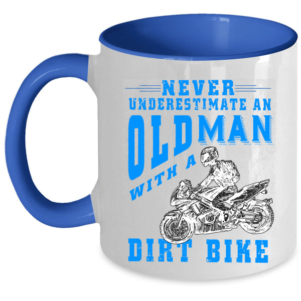 Awesome Grandpas Coffee Mug, Old Man With A Dirt Bike Accent Mug