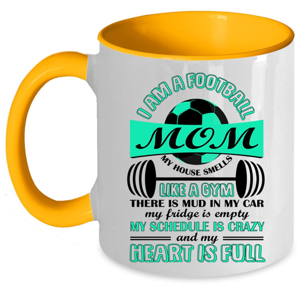Cute Football Mom Coffee Mug, I Am A Football Mom Accent Mug
