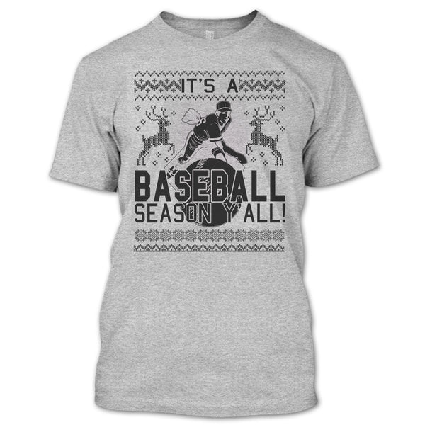 It's A Baseball Season Y'all T Shirt, Merry Christmas Gift T Shirt