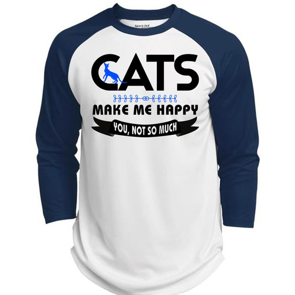 Cat Make Me Happy T Shirt, I Love Cat T Shirt, My Favorite T Shirt  (Polyester Game Baseball Jersey)