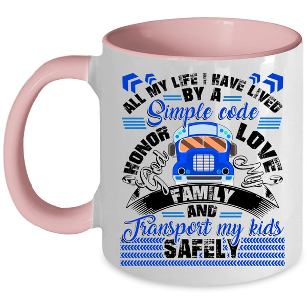 Transport My Kids Safely Coffee Mug, Love My Family Accent Mug