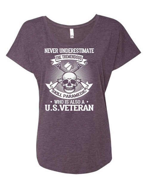 Who Is Also A US Veteran T Shirt, Being A Veteran T Shirt, Cool Shirt (Ladies' Triblend Dolman Sleeve)