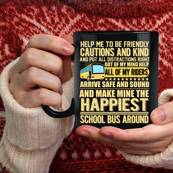 The Happiest School Bus Around Coffee Mug, Funny School Bus Coffee Cup