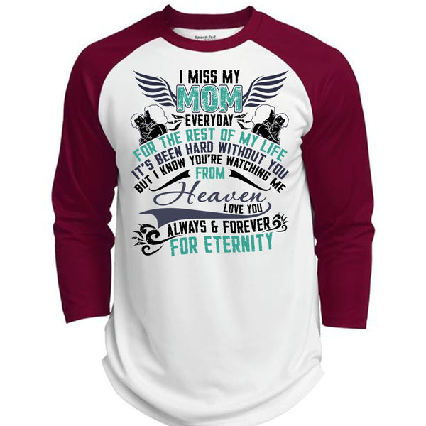 I Miss My Mom T Shirt, I Love Mom T Shirt, Awesome T-Shirts  (Polyester Game Baseball Jersey)
