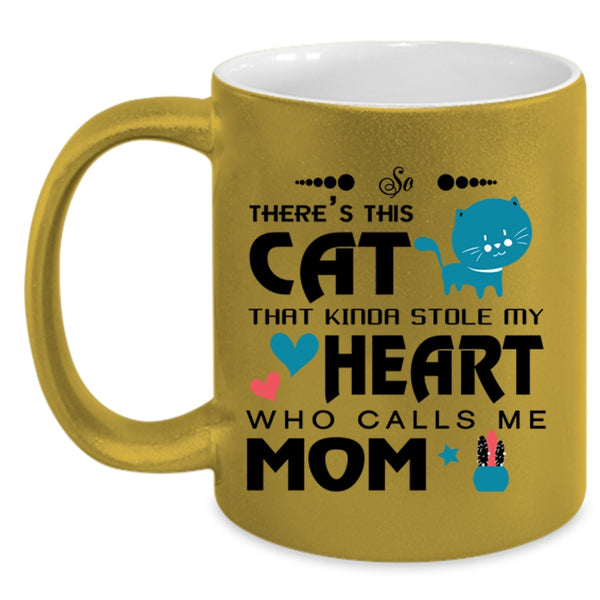 Call Me Mom Coffee Mug, This Cat Kinda Stole My Heart Accent Mug