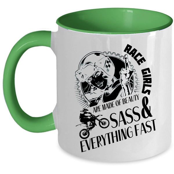 Cool Girls Coffee Mug, Race Girls Are Made Beauty Accent Mug