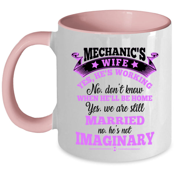 Cool Just Married Coffee Mug, Mechanic's Wife Accent Mug