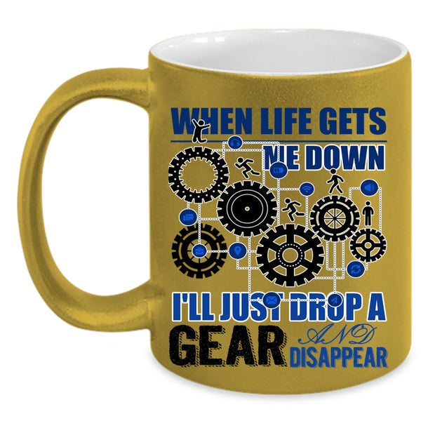Funny Saying Coffee Mug, When Life Gets Me Down Accent Mug