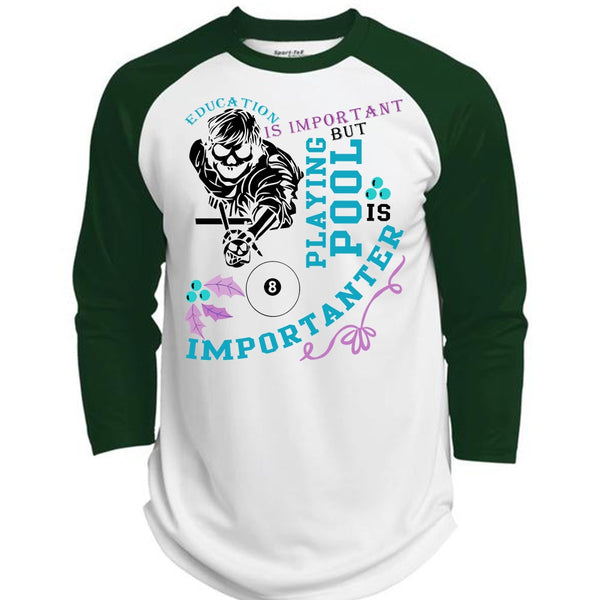 Education Is Important T Shirt, Being A Pool Player T Shirt, Awesome T-Shirts  (Polyester Game Baseball Jersey)