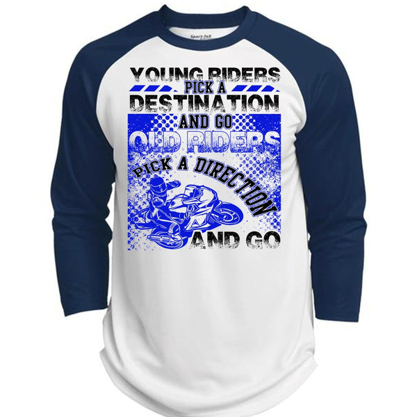 Go Old Riders Pick A Direction T Shirt, I Love Biking T Shirt, Awesome T-Shirts  (Polyester Game Baseball Jersey)