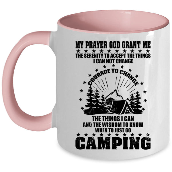 Outdoor Activity Coffee Mug, Just Go Camping Accent Mug