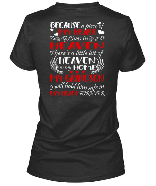 Heaven In My Home My Grandson T Shirt, My Heart Lives In Heaven T Shirt