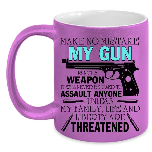 Gift For Dad Coffee Mug, My Family Life And Liberty Accent Mug