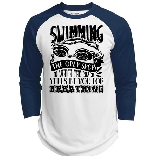 Swimming The Only Sport T Shirt, I Love Swimmer T Shirt, Awesome T-Shirts  (Polyester Game Baseball Jersey)