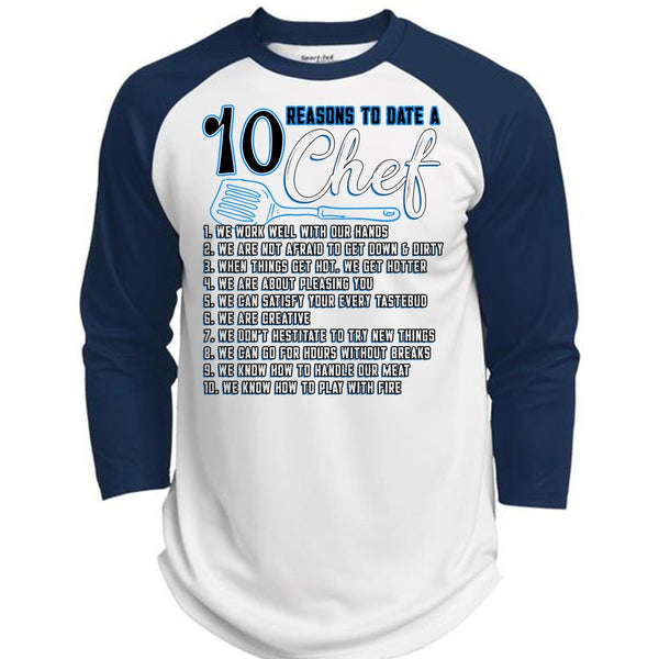 10 Reasons To Date A 10 Chef T Shirt, Being A Chef T Shirt, Awesome T-Shirts  (Polyester Game Baseball Jersey)