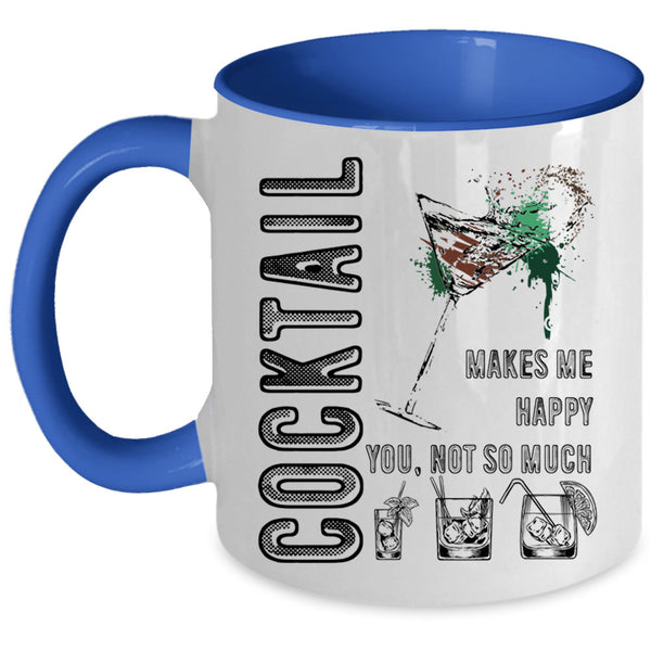 I Love Cocktail Coffee Mug, Cocktail Makes Me Happy Accent Mug
