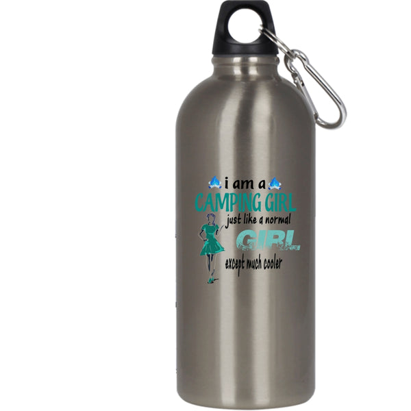 I Am A Camping Girl 20 oz Stainless Steel Bottle,Lovelt Gift For Daughter Outdoor Sports Water Bottle
