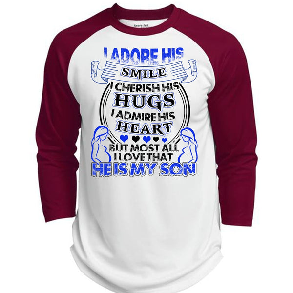 He Is My Son T Shirt, I Love Son T Shirt, Awesome T-Shirts  (Polyester Game Baseball Jersey)