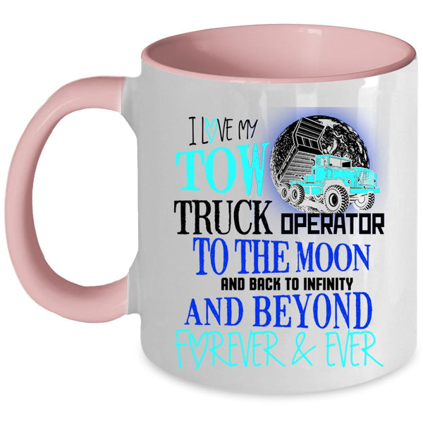 Cute Love Coffee Mug, I Love My Tow Truck Operator Accent Mug