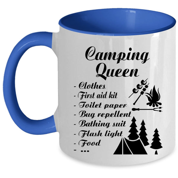 Funny Gift For Camping Mom Coffee Mug, Camping Queen Accent Mug