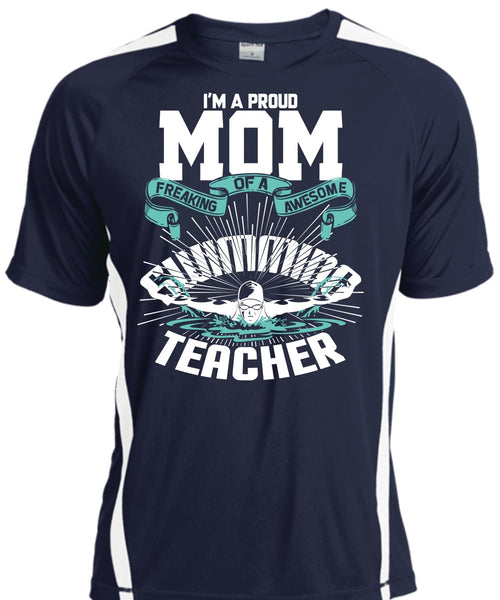 I'm A Proud Mom T Shirt, Awesome Swimming Teacher T Shirt, Cool Shirt