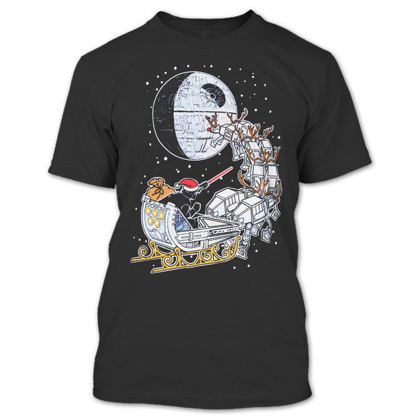 A black t-shirt with the shopify logo