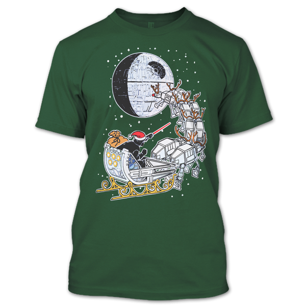 A black t-shirt with the shopify logo