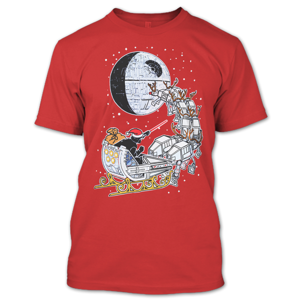 A black t-shirt with the shopify logo