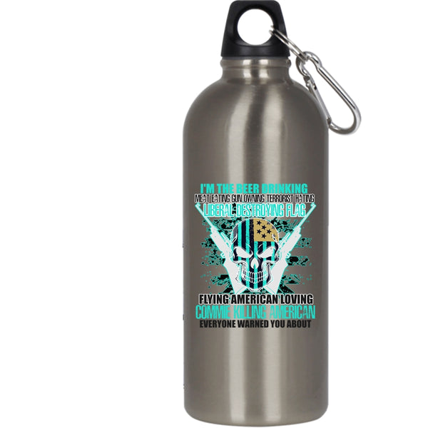 I'm The Beer Drinking 20 oz Stainless Steel Bottle,Flag Flying American Loving Outdoor Sports Water Bottle