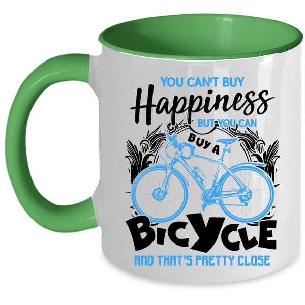 Bicycle Make Me Happy Coffee Mug, You Can Buy A Bicycle Accent Mug