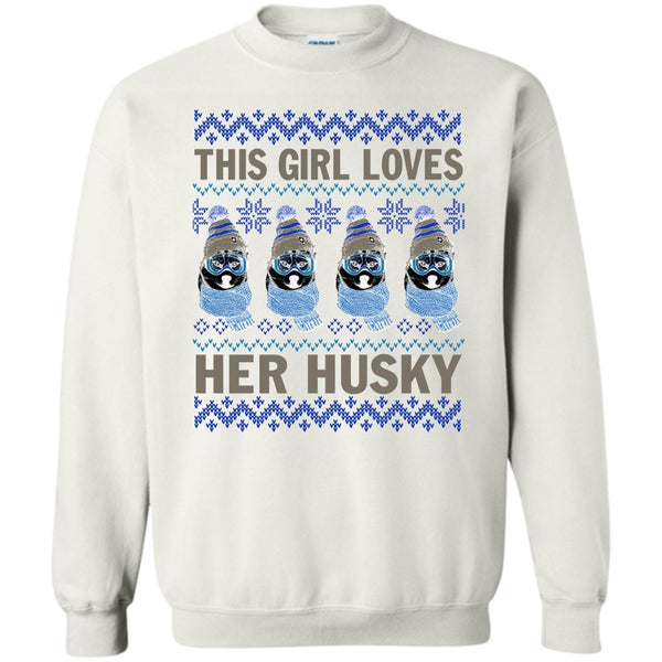Husky Merry Christmas T Shirt, This Girl Loves Her Husky Sweatshirt