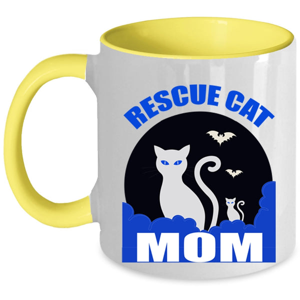 Best Gift For Mom Coffee Mug, Rescue Cat Mom Accent Mug