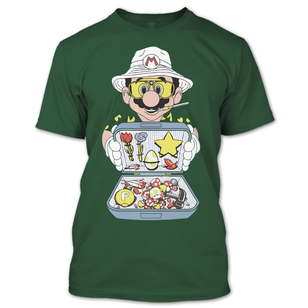 A black t-shirt with the shopify logo