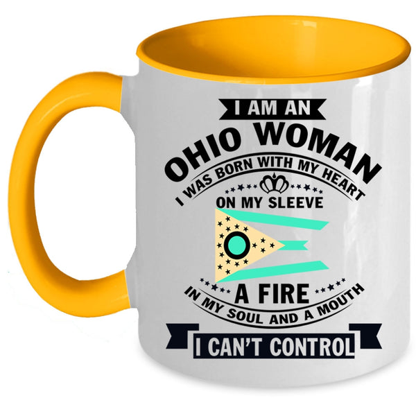 Ohio Flag Coffee Mug, I Am An Ohio Woman Accent Mug