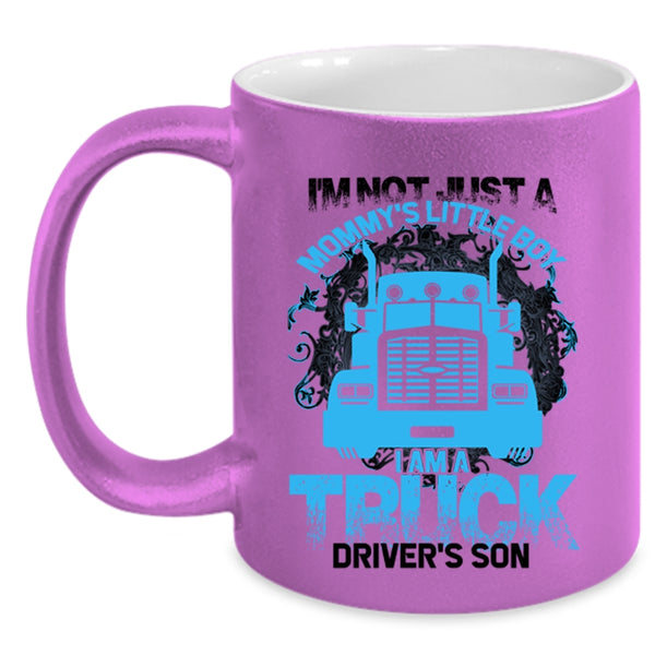 Mommy's Little Boy Coffee Mug, I Am A Truck Driver's Son Accent Mug
