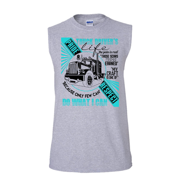 Truck Driver's Life T Shirt, I Am A Truck Driver Tank Top (Men's Cotton Sleeveless)