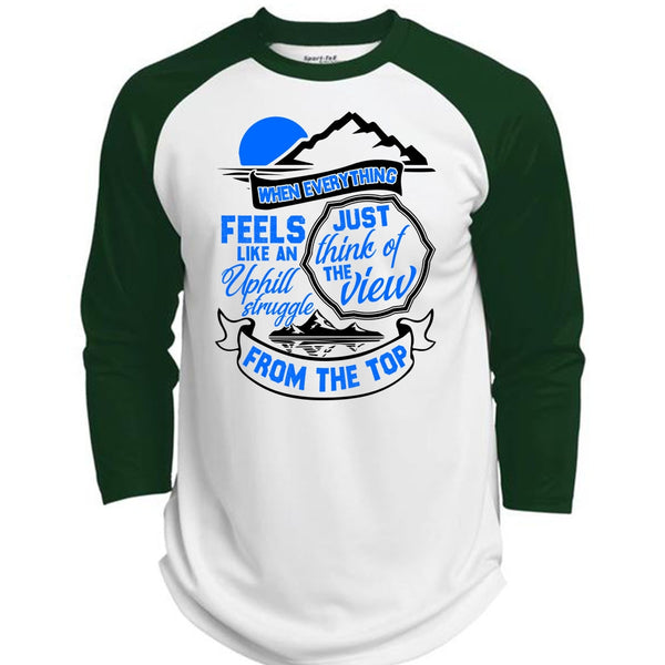 Just Think Of The View T Shirt, I Love Hiking T Shirt, Awesome T-Shirts  (Polyester Game Baseball Jersey)
