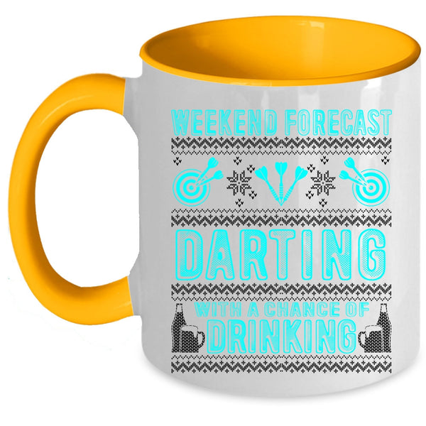 Chance Of Drinking Coffee Mug, Weekend Forecast Darting Accent Mug