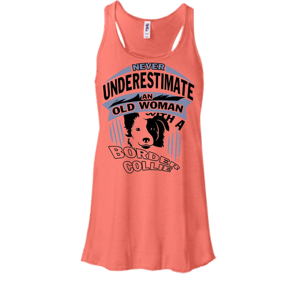 Never Underestimate An Old Woman With A Border Collie Shirt, Cute Dog Shirt