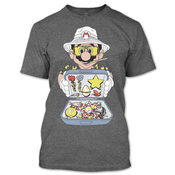 A black t-shirt with the shopify logo