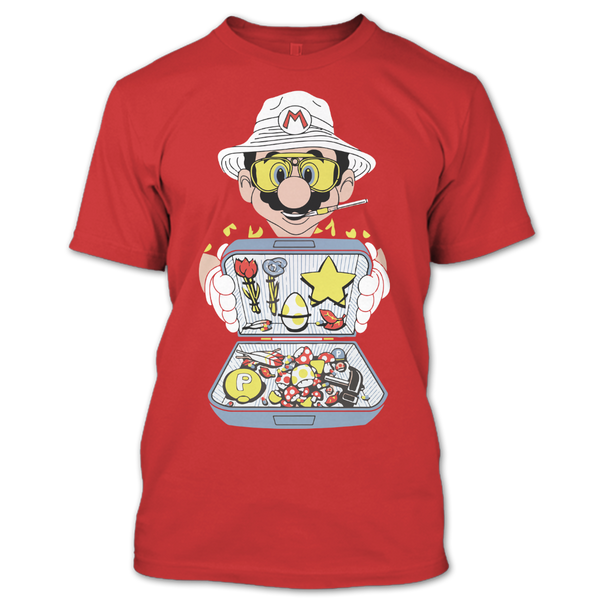 A black t-shirt with the shopify logo